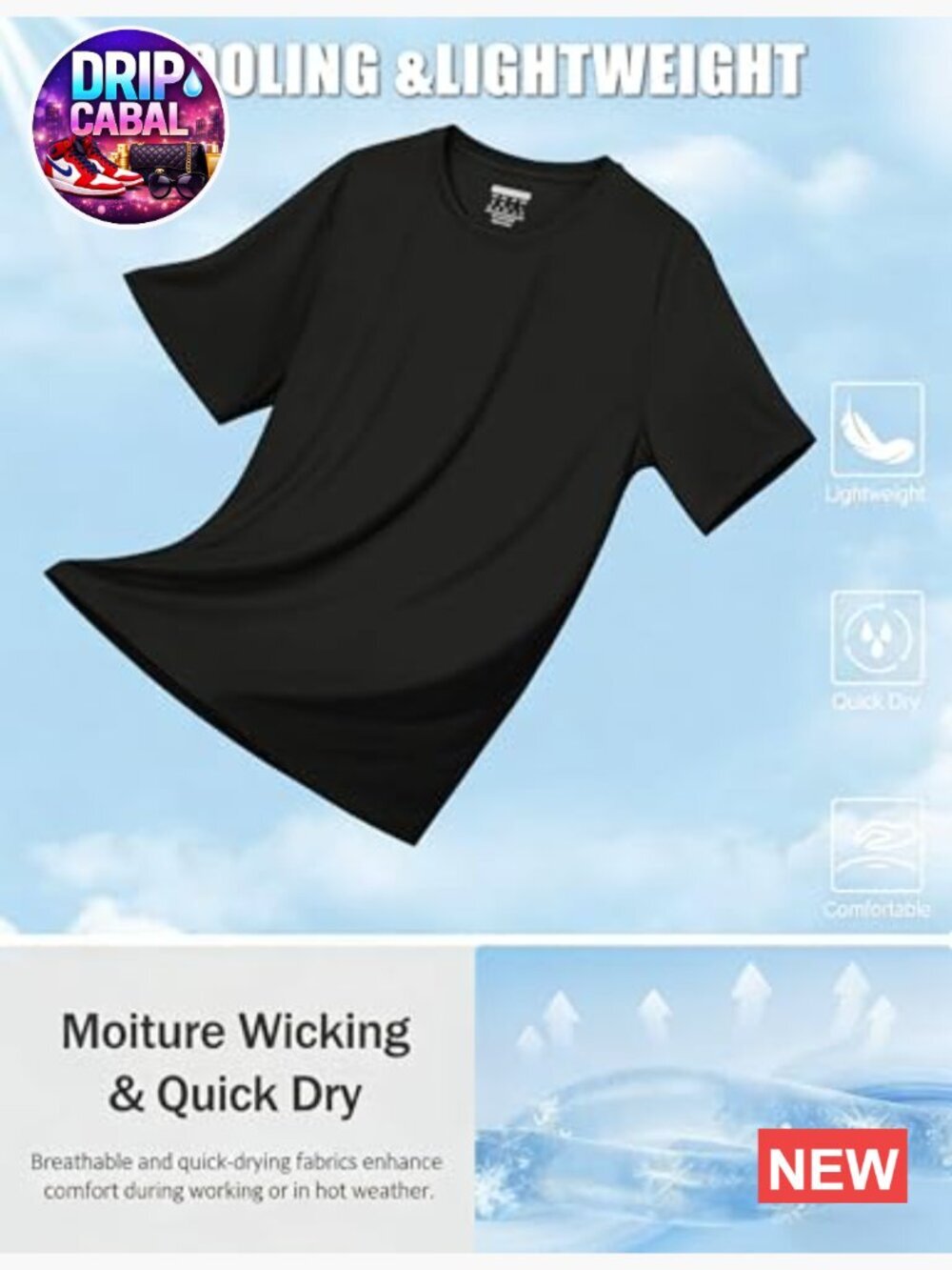 Men's UPF 50+ Quick Dry Athletic T-Shirt Short Sleeve Rash Guard - Picture 3 of 7
